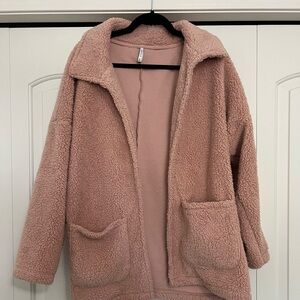 Z Supply | The Sherpa Teddy Bear Coat in Light Pink | Size S l Oversized!